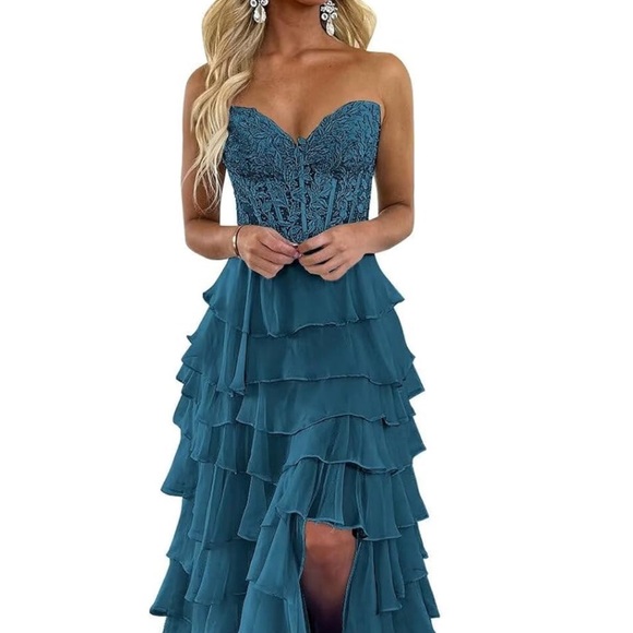 homilly Dresses & Skirts - NWOT Strapless Ruffle Corset Prom Dress SZ 6